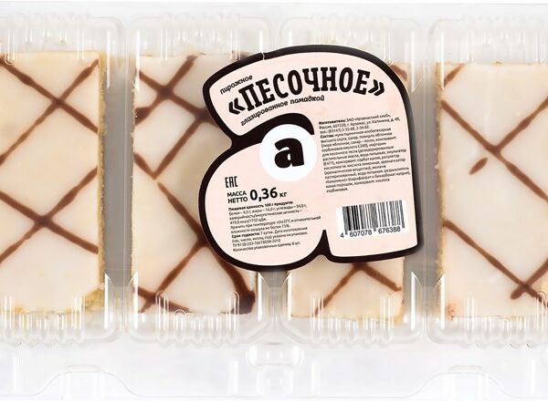 Пирожное Арзамасский хлеб песочное с глазированной помадкой 360г