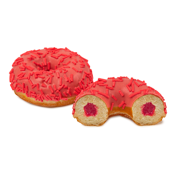 Донат Ашан малиновый