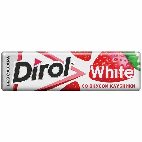 Жевательная резинка Dirol White клубника без сахара, 13.6г