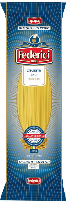 

Макароны Federici Спагетти №3 группа А Высший сорт 500 г
