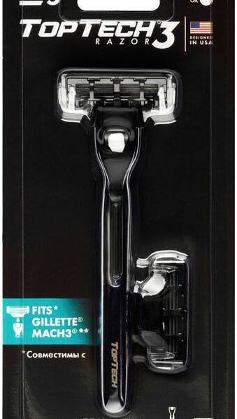 Бритва Toptech Razor 3 мужская + кассеты сменные 2 шт