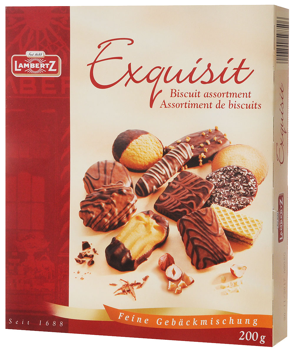 

Печенье Lambertz Exquisit с ассорти в шоколадной глазури, 200 г