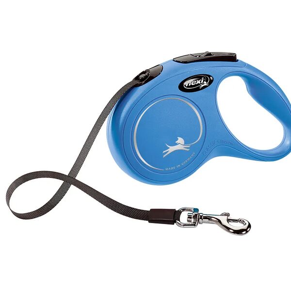 Рулетка-лента для собак Flexi New Classic, S до 15 кг, синяя, 5 м