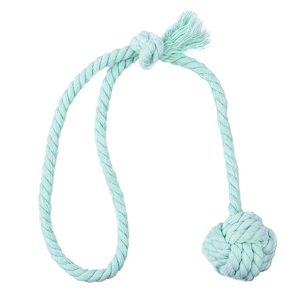 Игрушка для собак Мячик 5 см на веревке 30 см, мятный