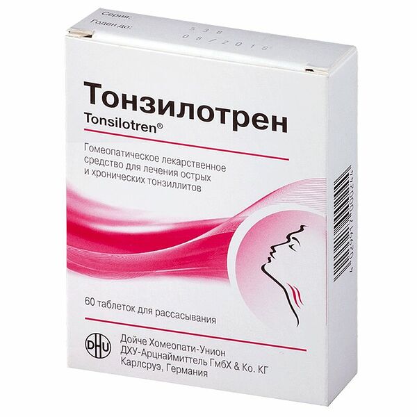 Тонзилотрен таблетки для рассасывания, 60 штук