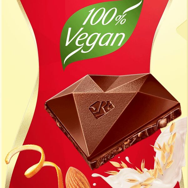 Продукт RED веганский шоколадный с овсяным молоком, миндалем и апельсином 85г