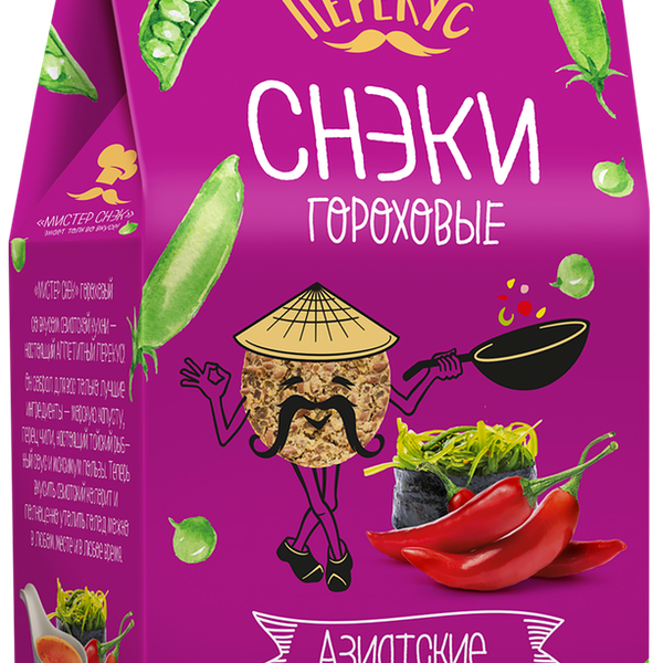 Снеки гороховые АППЕТИТНЫЙ ПЕРЕКУС Азиатские, с семенем льна