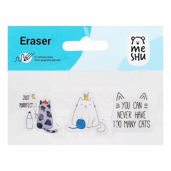 Набор ластиков Meshu Right cat фигурные 3 шт