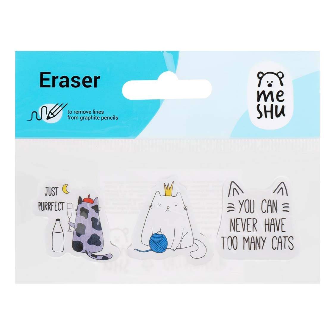 

Набор ластиков Meshu Right cat фигурные 3 шт.