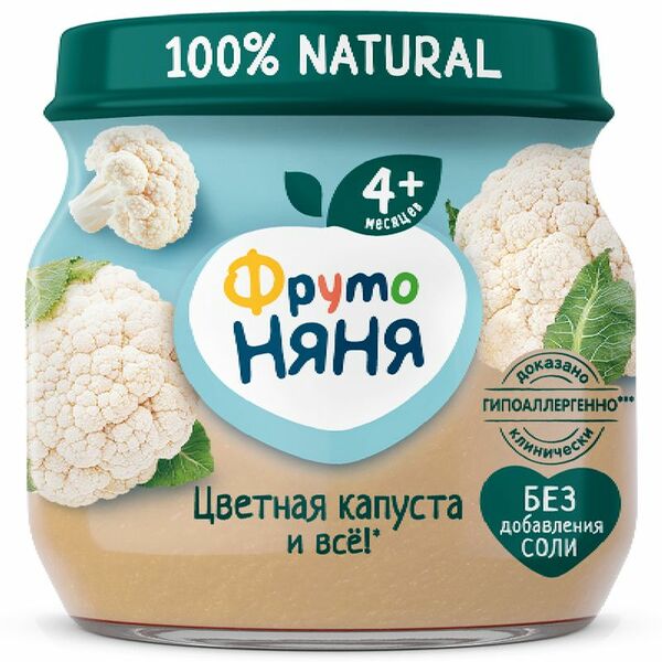 Пюре ФрутоНяня из цветной капусты с 4 месяцев, 80г