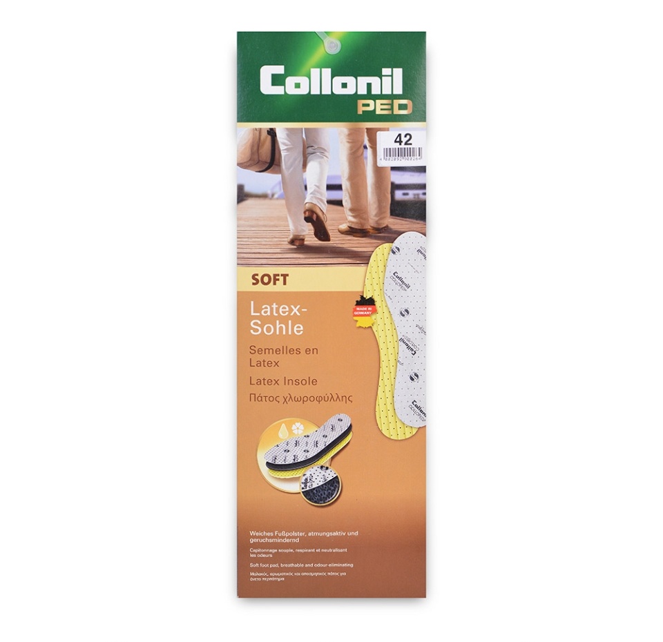 

Стелька Collonil Soft мягкая Collonil из порист.латекса с покр.из натур.хлопка р-р. 42 1 шт Германия