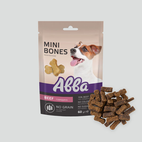 Лакомство для собак беззерновые мини-косточки с говядиной