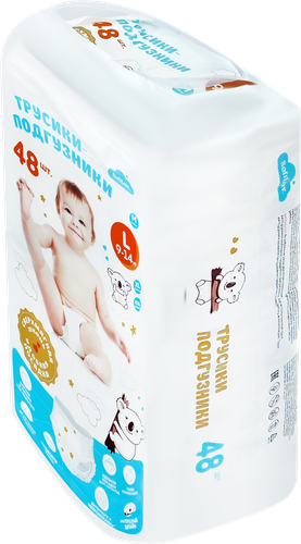 

Трусики-подгузники SOFTLUV L 9–14кг, 48шт