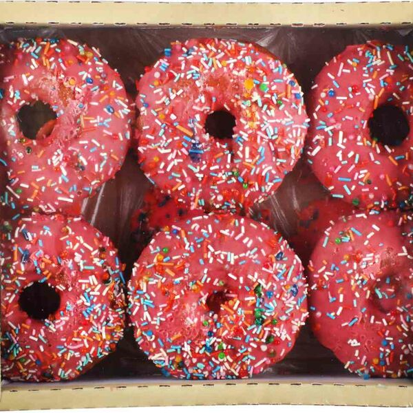 Пирожное глазированное Контек Фигурный донат с клубничным джемом