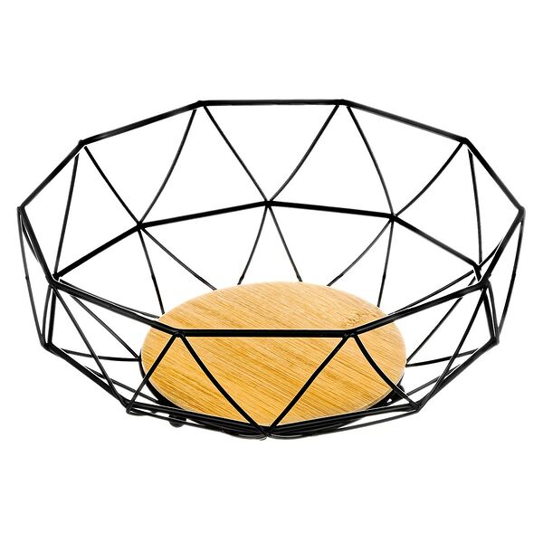 Корзина для фруктов, 27 х 27 х 11 см, с бамбуковым дном