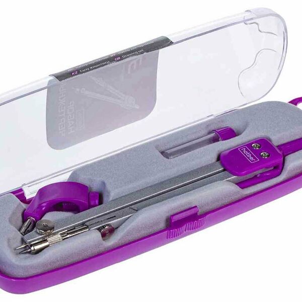 Готовальня Hatber в пластиковом пенале с европодвесом цвет в ассортименте, 3 предмета