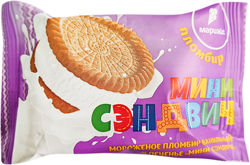 Мороженое Мариайс мини сэндвич пломбир ваниль