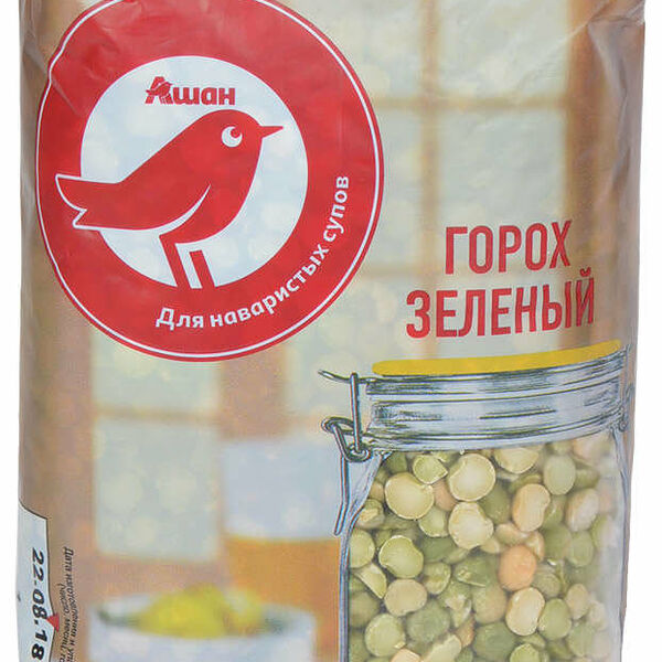 Горох зеленый АШАН Красная птица колотый