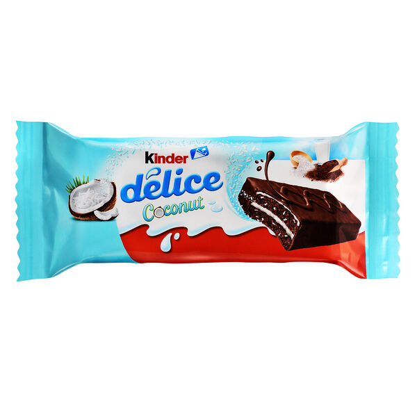 Пироженое с молочной начинкой Kinder Delice со вкусом кокоса, 37 г