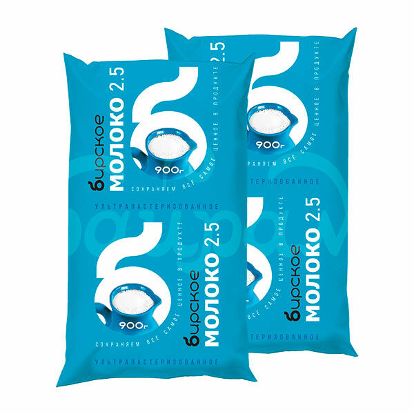 Молоко Бирское 2.5% 900гр Ультрапастеризованное тфа
