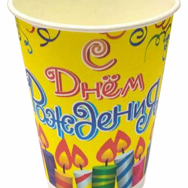 Стаканы День рождения одноразовые 6 шт ТМ Vitto (Витто)
