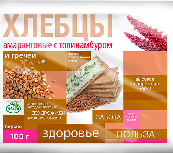 Хлебцы амарантовые ДИ ЭНД ДИ с гречей