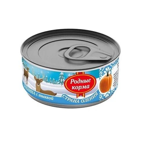 РОДНЫЕ КОРМА для собак консервы 100г Оленина с тыквой