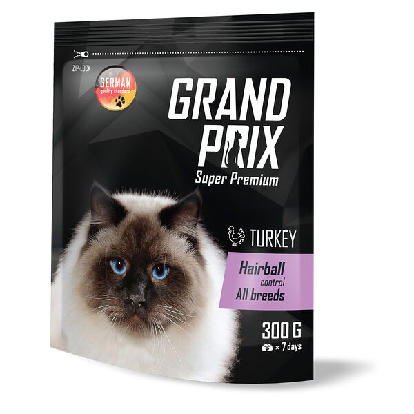 Корм для кошек Grand Prix Hairball с индейкой для выведения шерсти из желудка