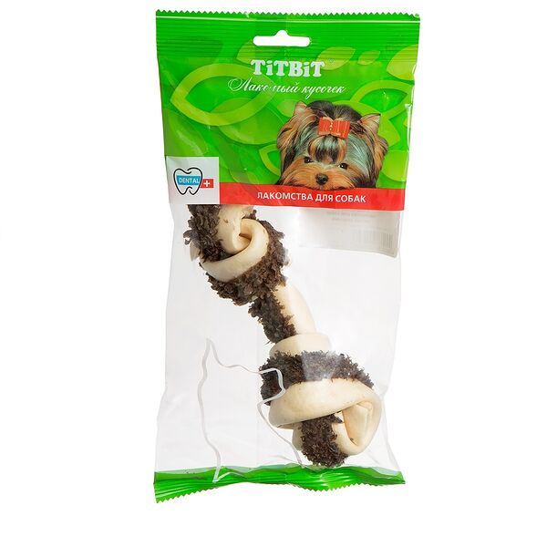 Кость узловая №3 с рубцом говяжьим - мягкая упаковка ТИТБИТ 