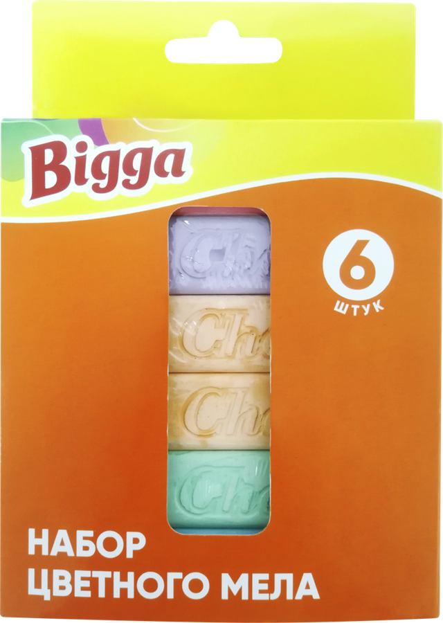 

Набор игровой BIGGA цветной мел, 6шт