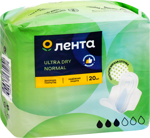 

Прокладки гигиенические Лента Ultra dry Normal 20 шт