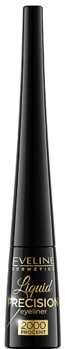 EVELINE Подводка для глаз Liquid Precision Liner 2000 Procent водостойкая, 4 мл, Black