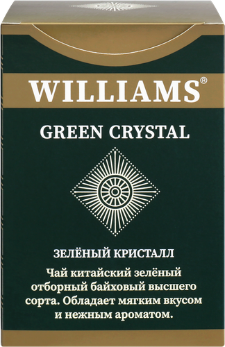 

Чай зеленый WILLIAMS Green Crystal отборный китайский байховый, листовой, 100г