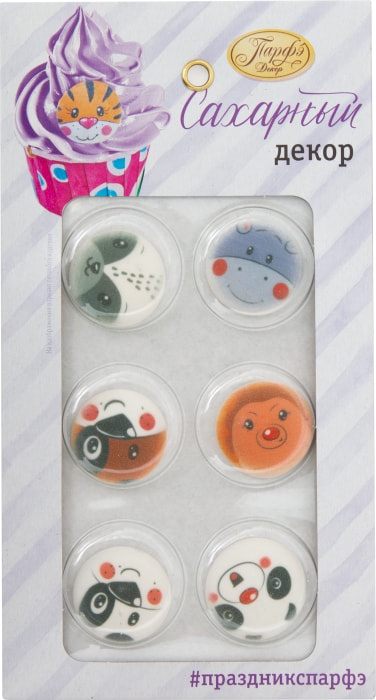 

Изделие кондитерское Парфэ Декор сахарные фигурки зверята