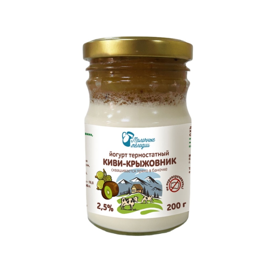 

Йогурт Молочные мелодии киви и крыжовник 2.5% 200 г