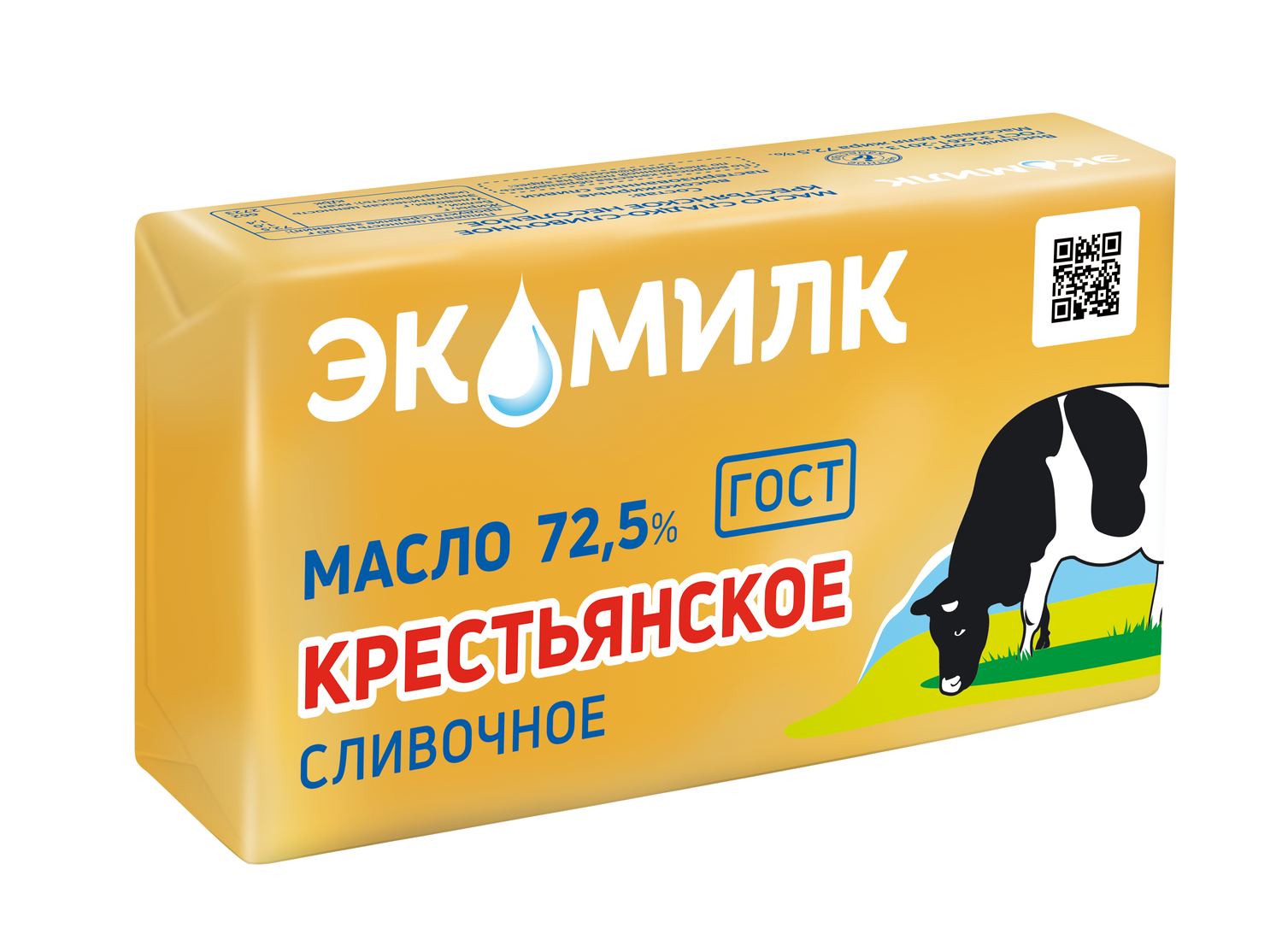 

Масло сливочное Экомилк Крестьянское 72.5% 180 г