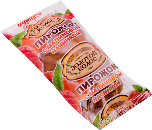 Пирожок Золотой колос с малиновой начинкой 60 г