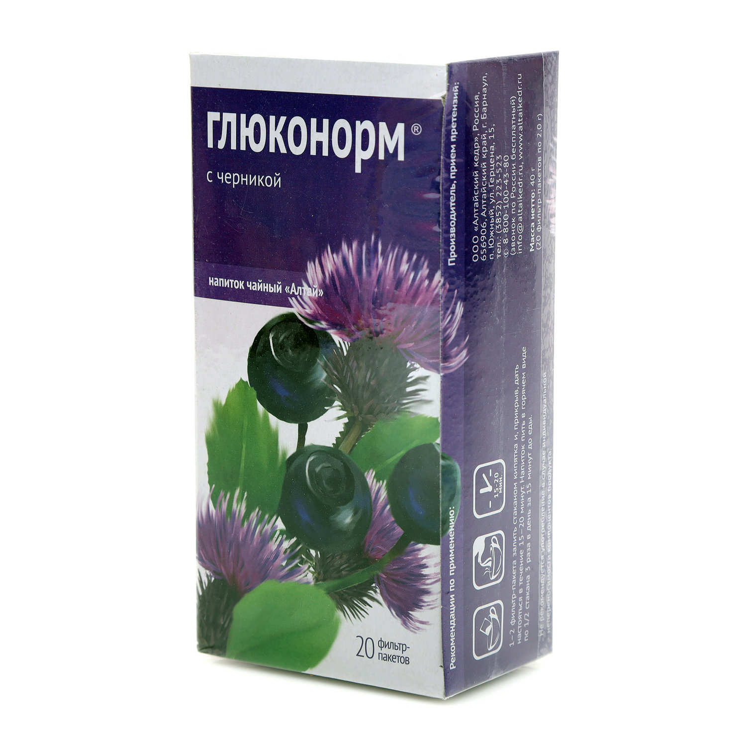 

Фиточай Алтай №11 Глюконорм с черникой 20 шт.