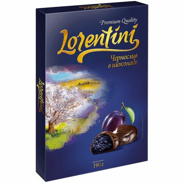 Конфеты Lorentini Чернослив в шоколаде 190г