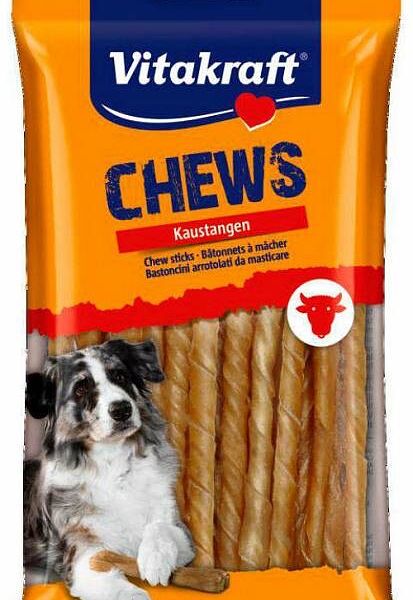 VITAKRAFT лакомство для собак CHEWS Жевательные палочки из сыромятной кожи 12,5см 25шт