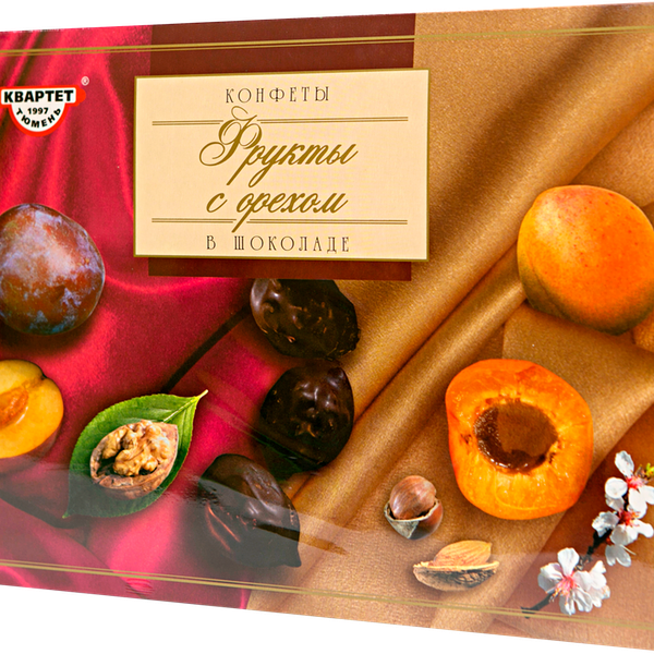 Набор конфет КВАРТЕТ Фрукты с орехом в глазури