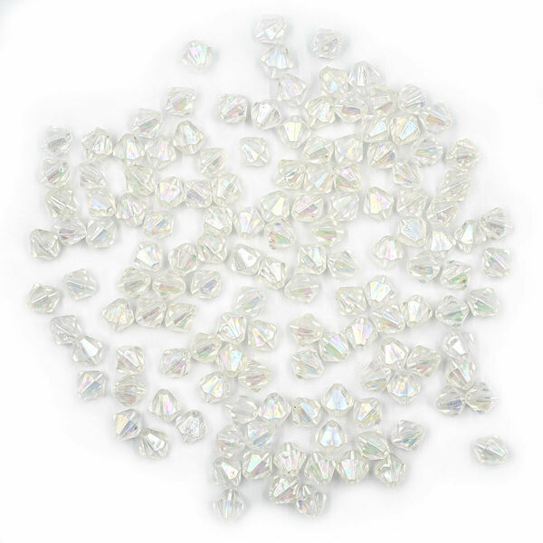 2017 Бусины ромбовидные акрил, 8мм, 25гр. Astra&Craft(1AB прозрачный/голограмма)