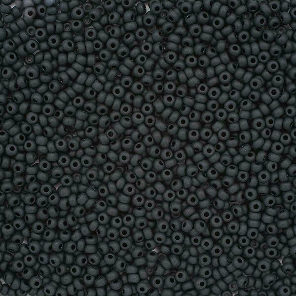 (23980) 331-39001-10/0 Бисер непрозрачный черный матовый 10/0 круг.отв., 20гр Preciosa,упак