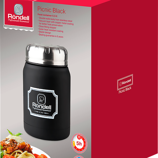 Термос для еды RONDELL Black Picnic 500мл Арт. RDS-942