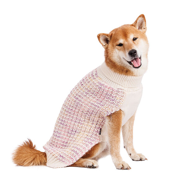 Свитер для собак вязаный фиолетово-бежевый, L