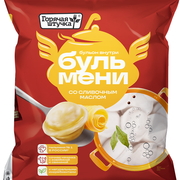 Горячая штучка Бульмени со сливочным маслом