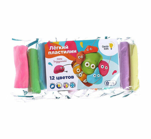 Набор для лепки Genio Kids Легкий пластилин, 12 цветов