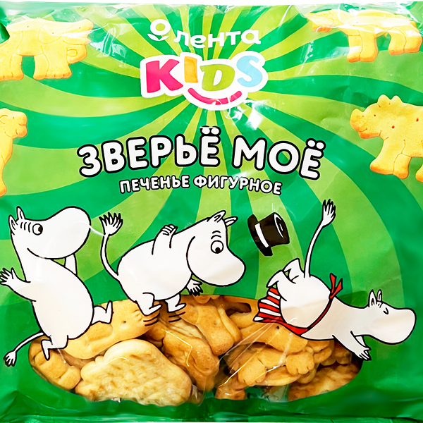 Печенье затяжное ЛЕНТА KIDS Зверье мое, 350г