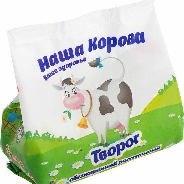 Творог Наша Корова рассыпчатый обезжиренный 0%