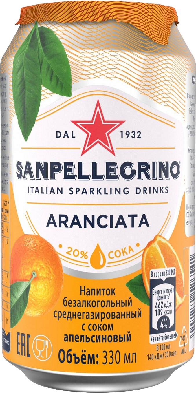 

Напиток газированный SanPellegrino Aranciata Апельсин 330 мл
